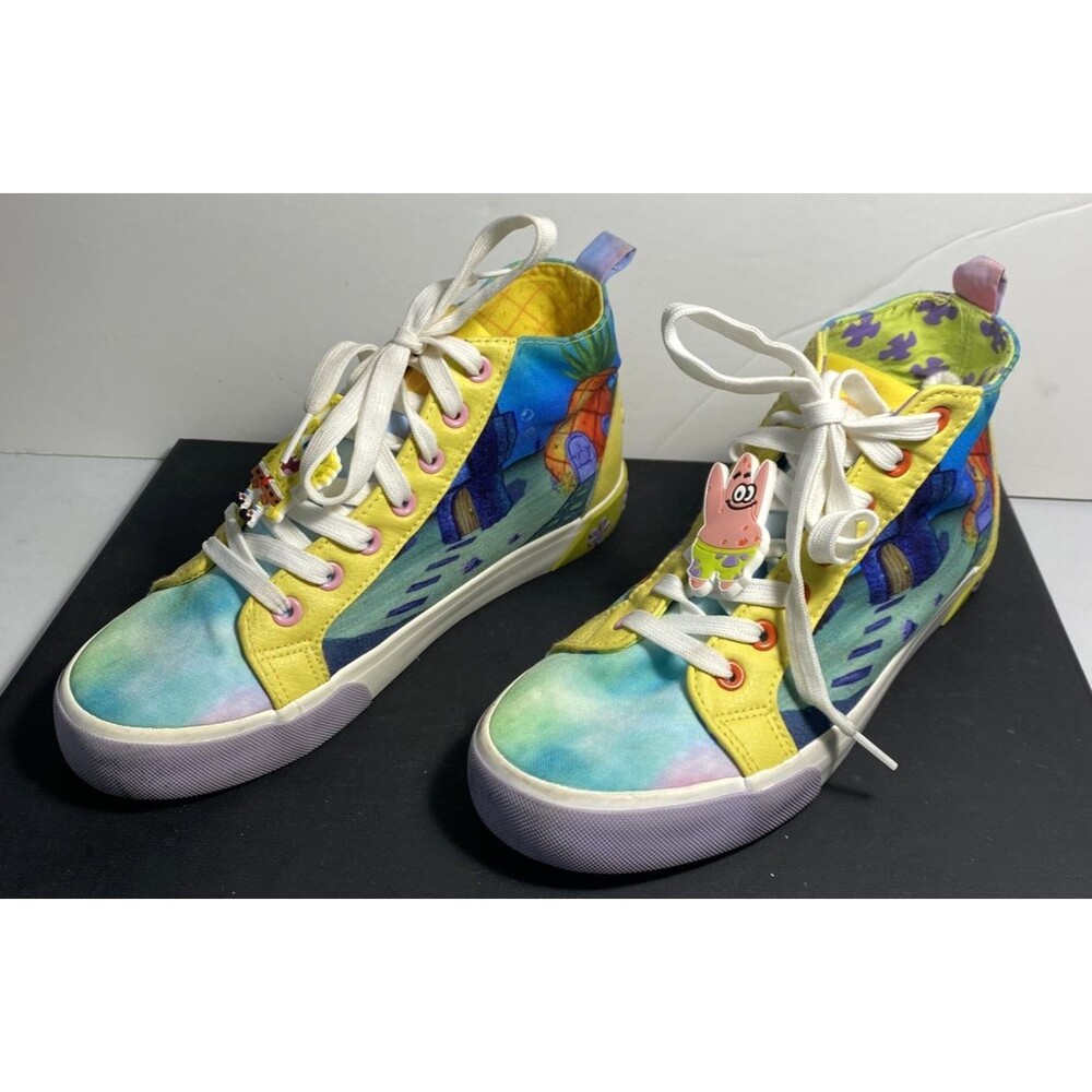 SpongeBob SquarePants High Top Graphic Canvas Sneakers Shoes Unisex M 7/W 8.5